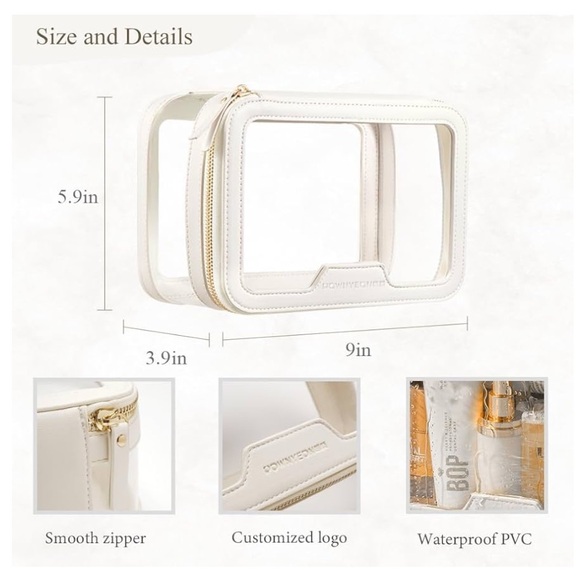 Clear Makeup Case Toiletry Bag Travel Makeup Case Cosmetic Organizer Transparent - Picture 5 of 10
